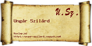Ungár Szilárd névjegykártya